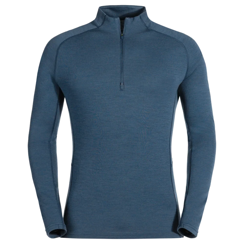 Hejma Men's Merino Zip Top — Blue