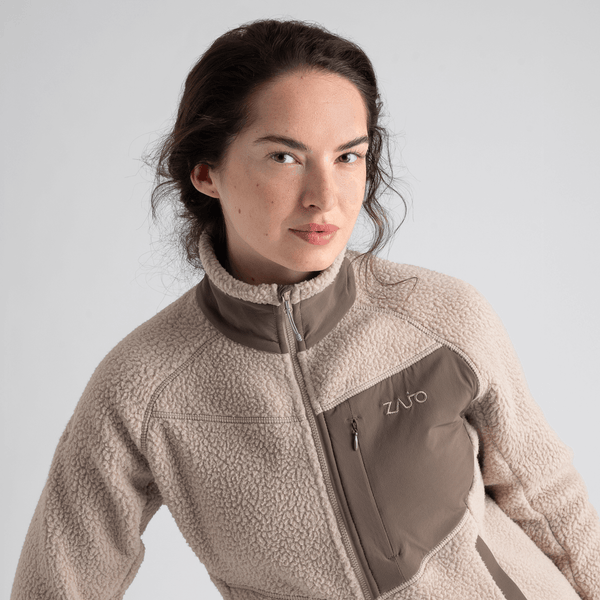 Palpo Women's Pile Fleece Jacket in Cocoa Brown