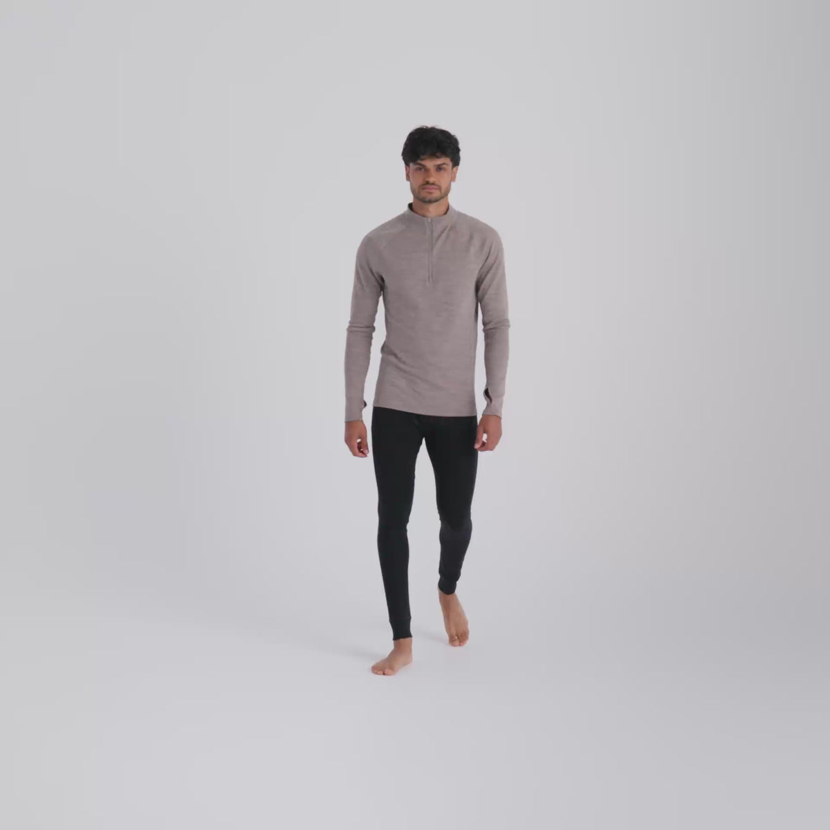 Hejma Men's Merino Zip Top — Black